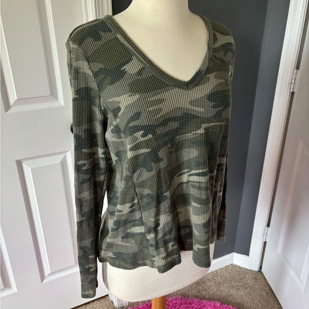 T.La Camouflage V-Neck Sweatshirt